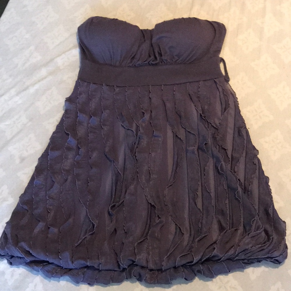 Purple strapless top